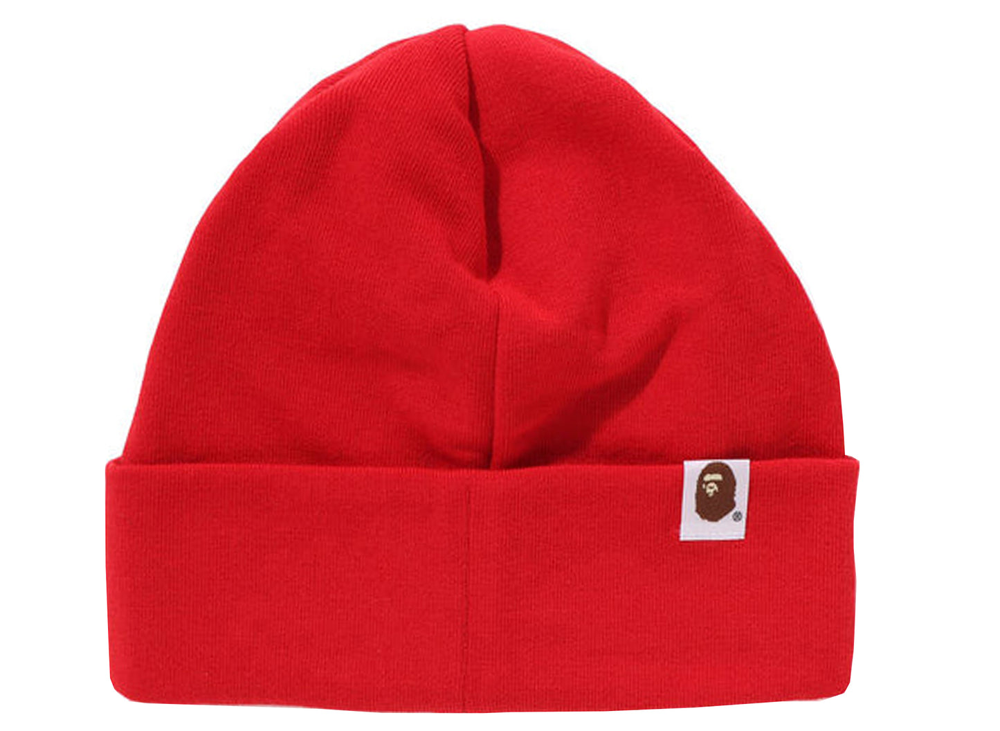 A Bathing Ape Silicon Ape Head Knit Cap in Red xld