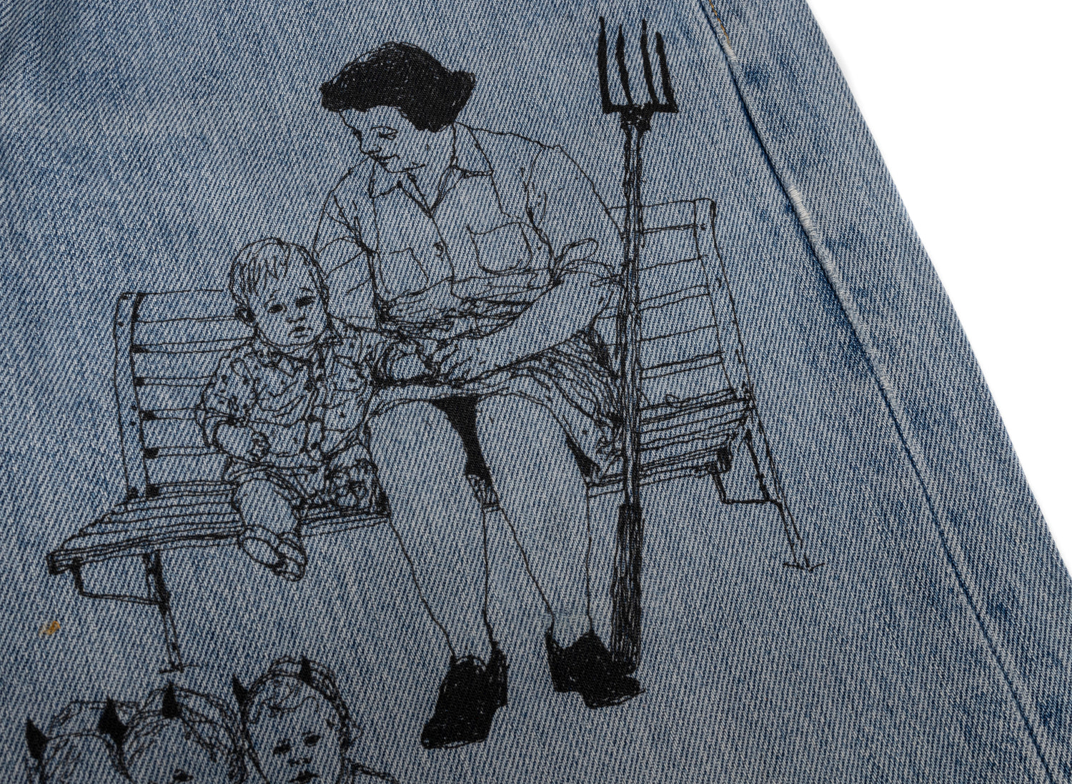 Better With Age Gene Denim in blue, one-of-one handmade pair of men's jeans, view 2