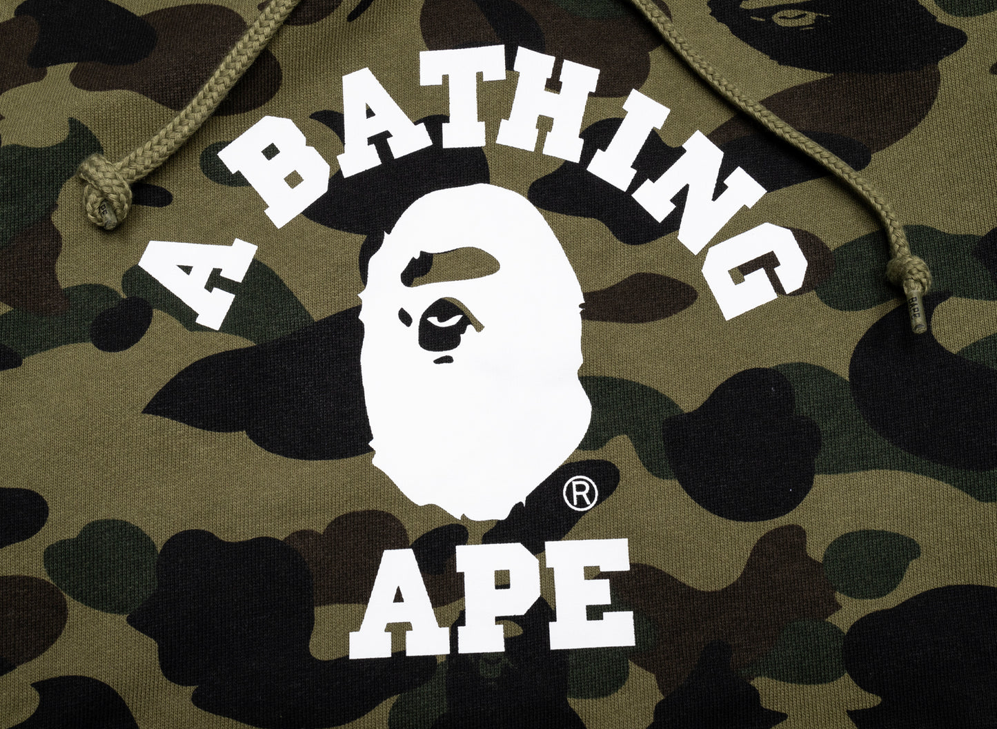 A Bathing Ape 1st Camo College Pullover Hoodie in Green xld