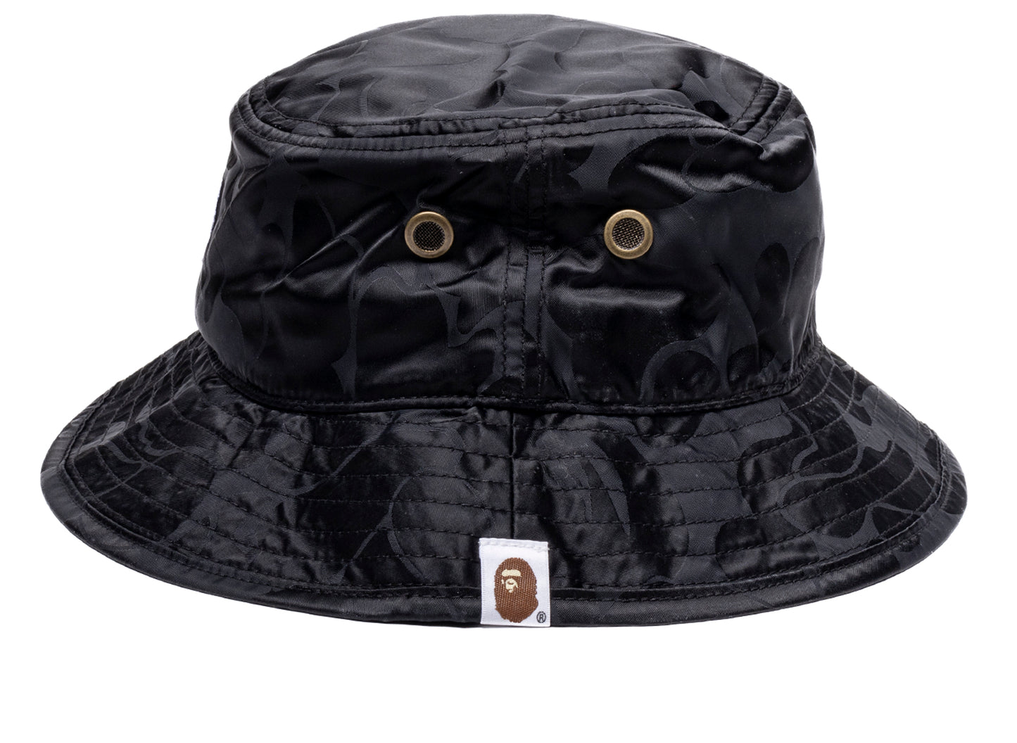 A Bathing Ape Tonal Solid Camo Bucket Hat in Black