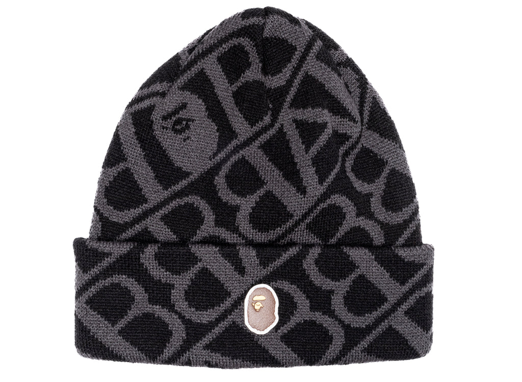 A Bathing Ape Sport Monogram Knit Cap in Black
