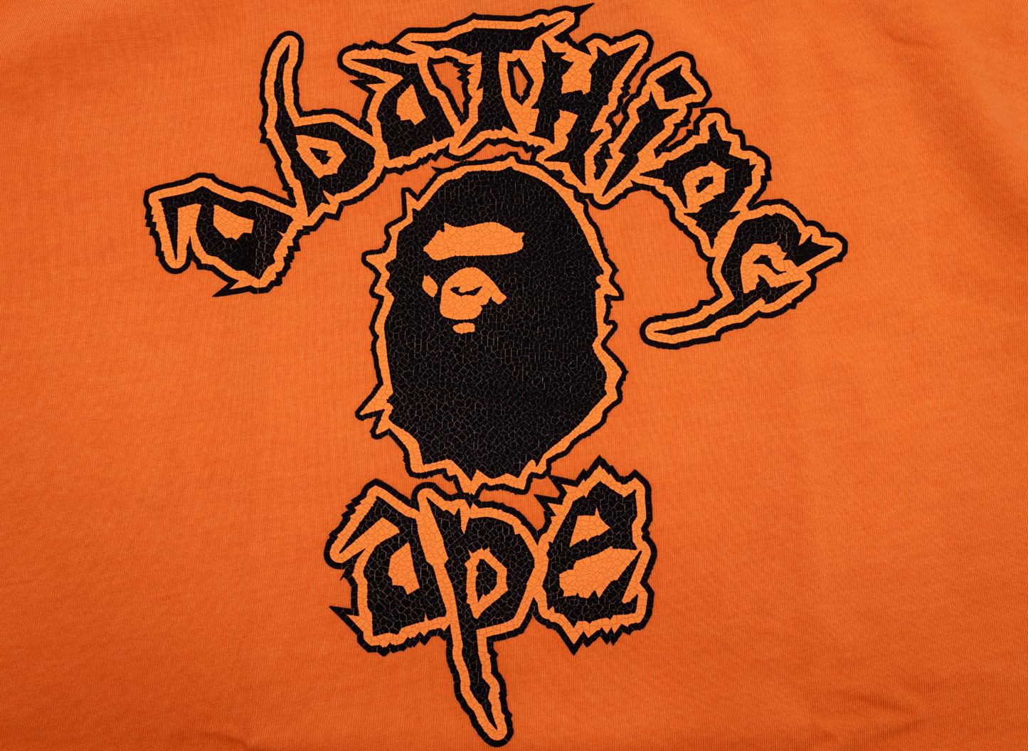 A Bathing Ape Mad College Garment Dyed Relaxed Fit Tee in Orange xld