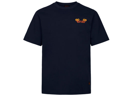 Evisu Pine Pattern Daicock Print Regular Fit T-Shirt in Navy