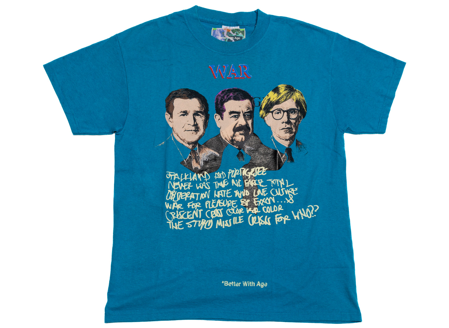 Better With Age Kennedy Tee in multi-color, handmade one-of-one men's t-shirt made in the USA