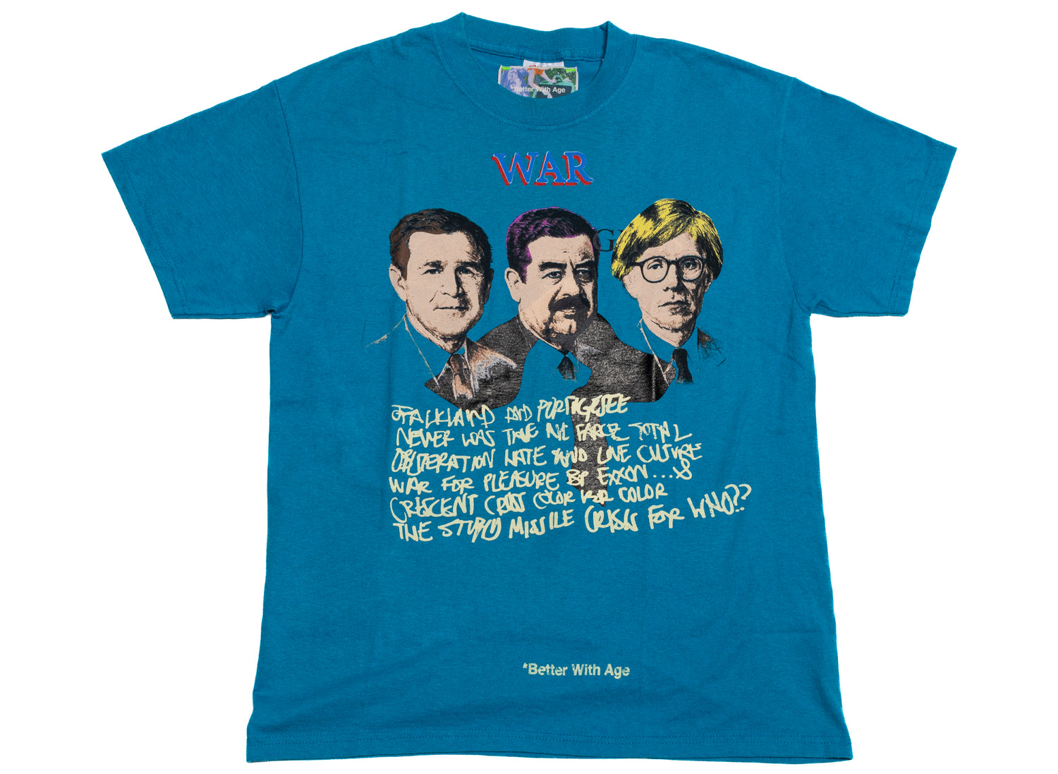 Better With Age Kennedy Tee in multi-color, handmade one-of-one men's t-shirt made in the USA