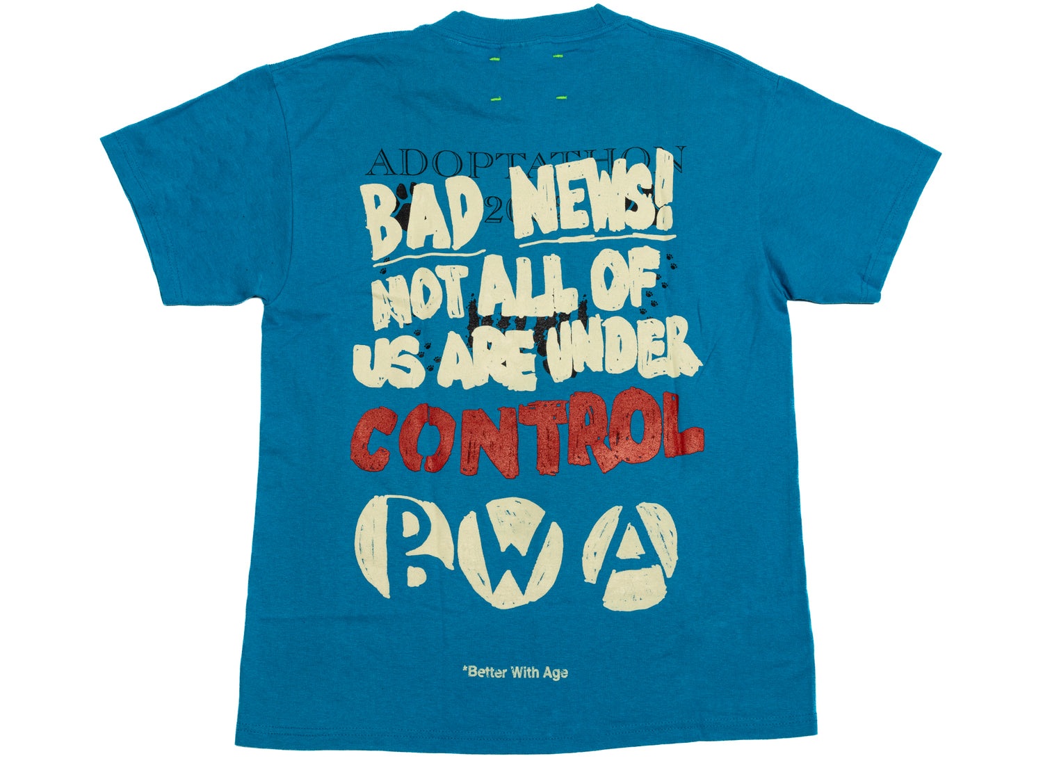 Better With Age Kennedy Tee in multi-color, handmade one-of-one men's t-shirt made in the USA, view 2