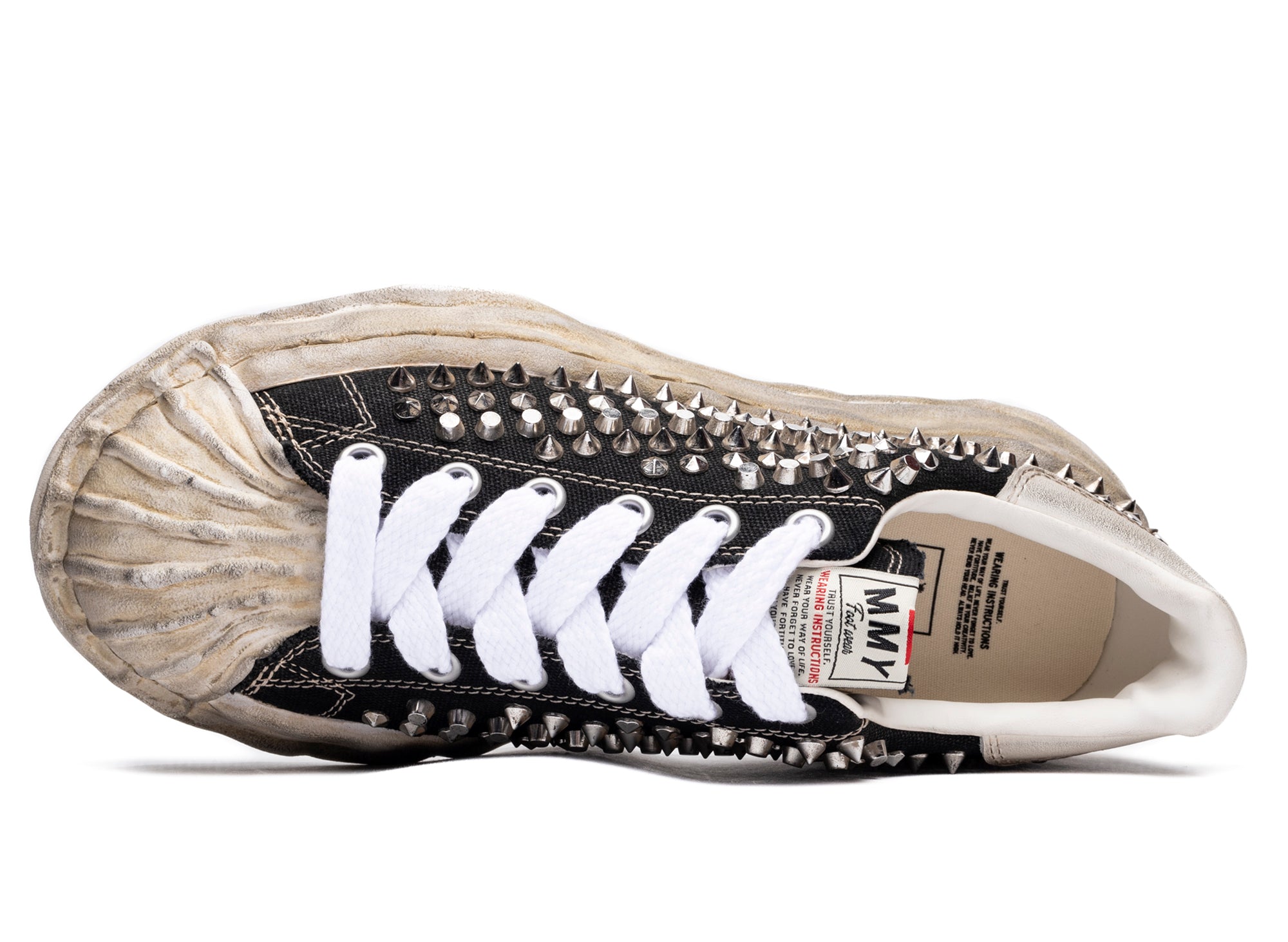 Maison Mihara Yasuhiro Spiked Blakey Low in Black/White