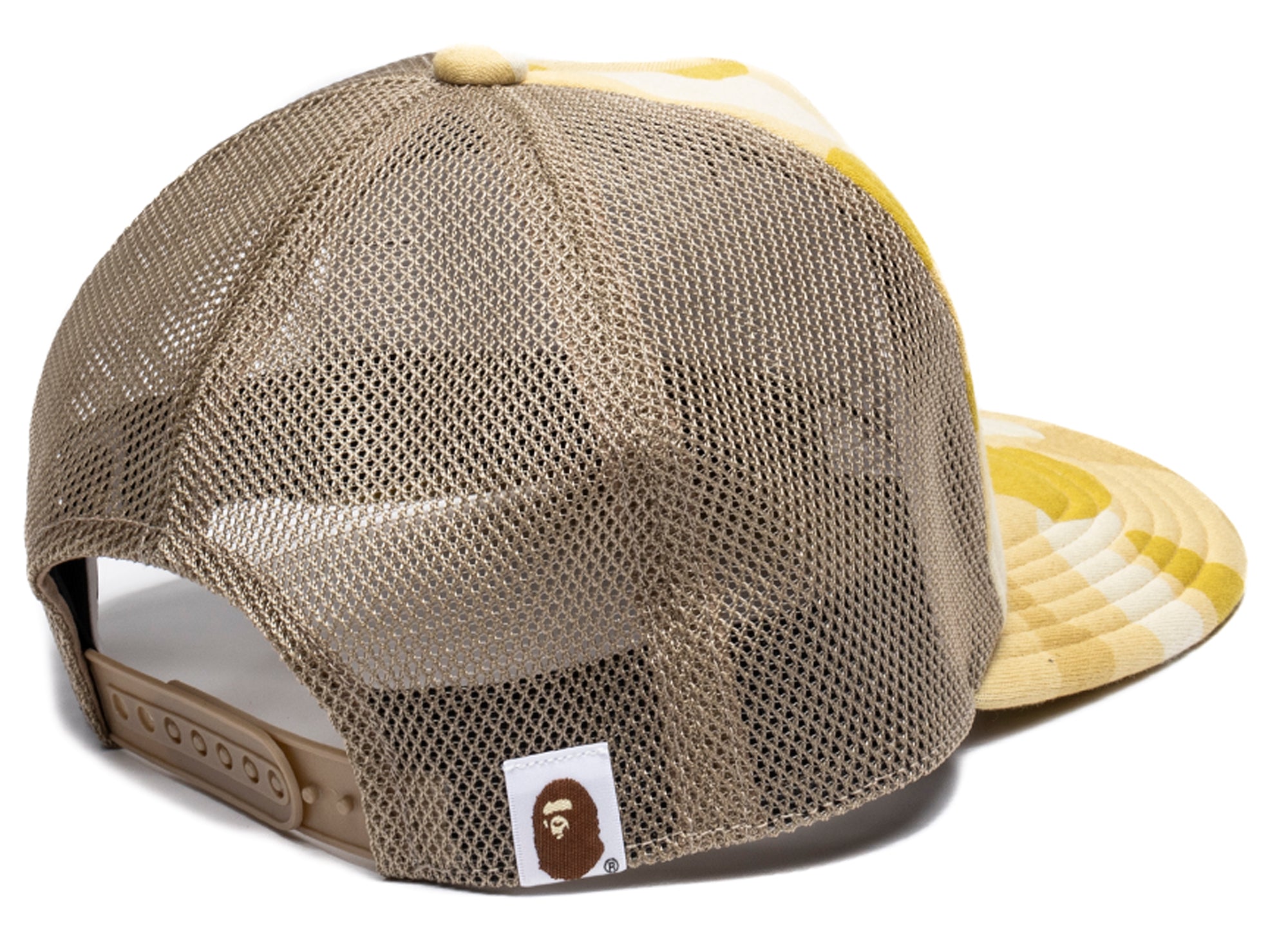 A Bathing Ape Color Camo NYC Logo Mesh Cap in Yellow