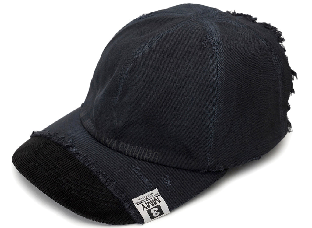 Maison Mihara Yasuhiro Crushed Detail Cap in Black