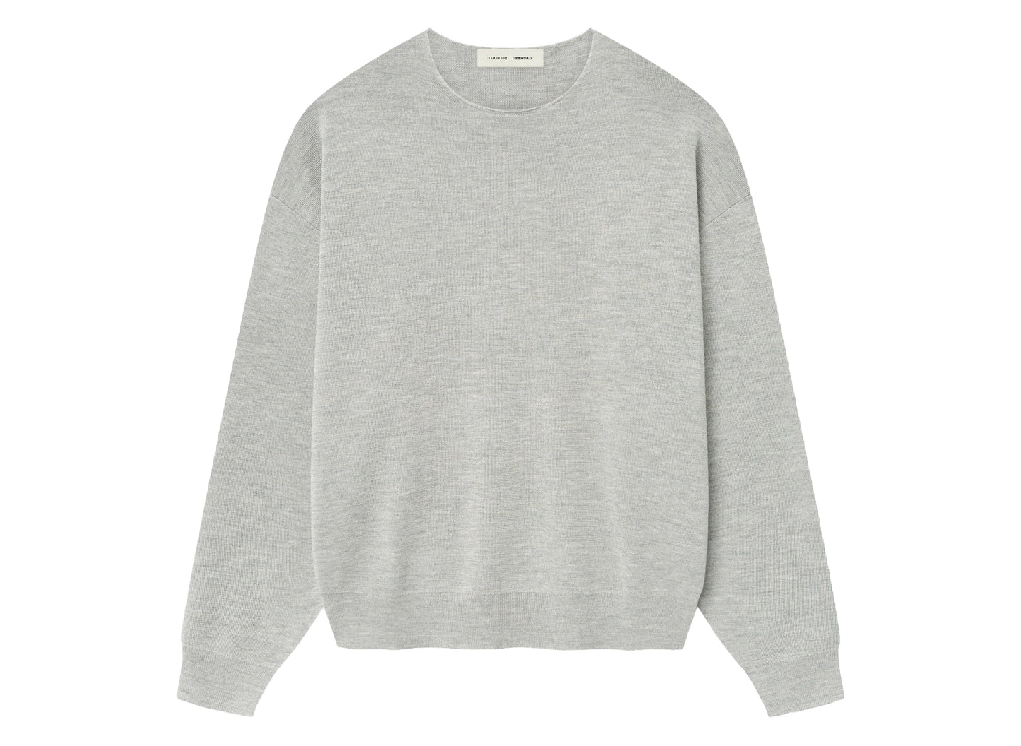 Fear of God Essentials Merino Long Sleeve Crewneck Sweater 'Concrete Heather'