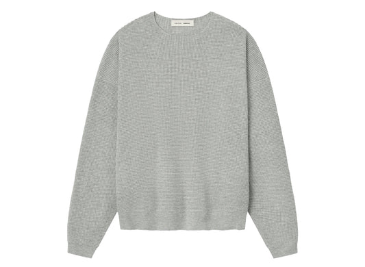 Fear of God Essentials Waffle Long Sleeve Crewneck Sweater 'Concrete Heather'