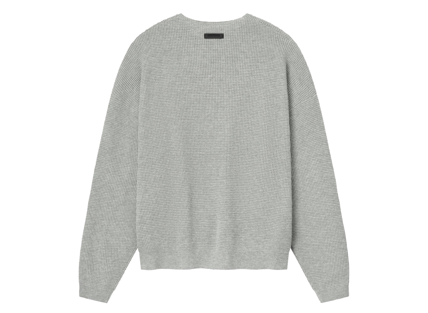 Fear of God Essentials Waffle Long Sleeve Crewneck Sweater 'Concrete Heather'