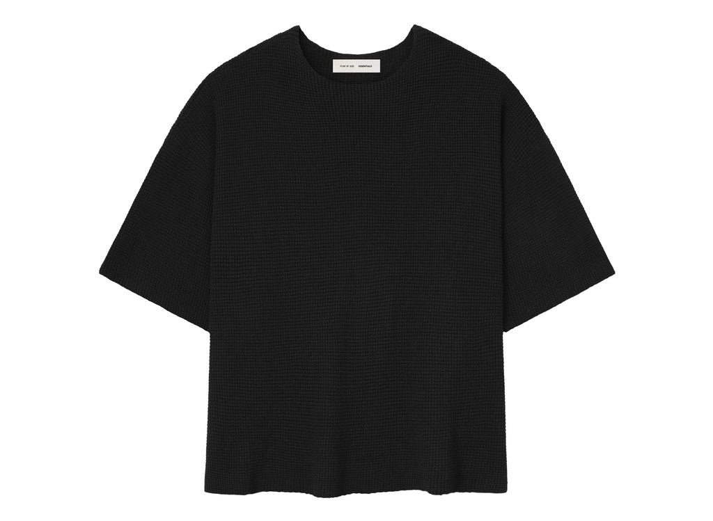 Fear of God Essentials Waffle Short Sleeve Tee 'Jet Black'