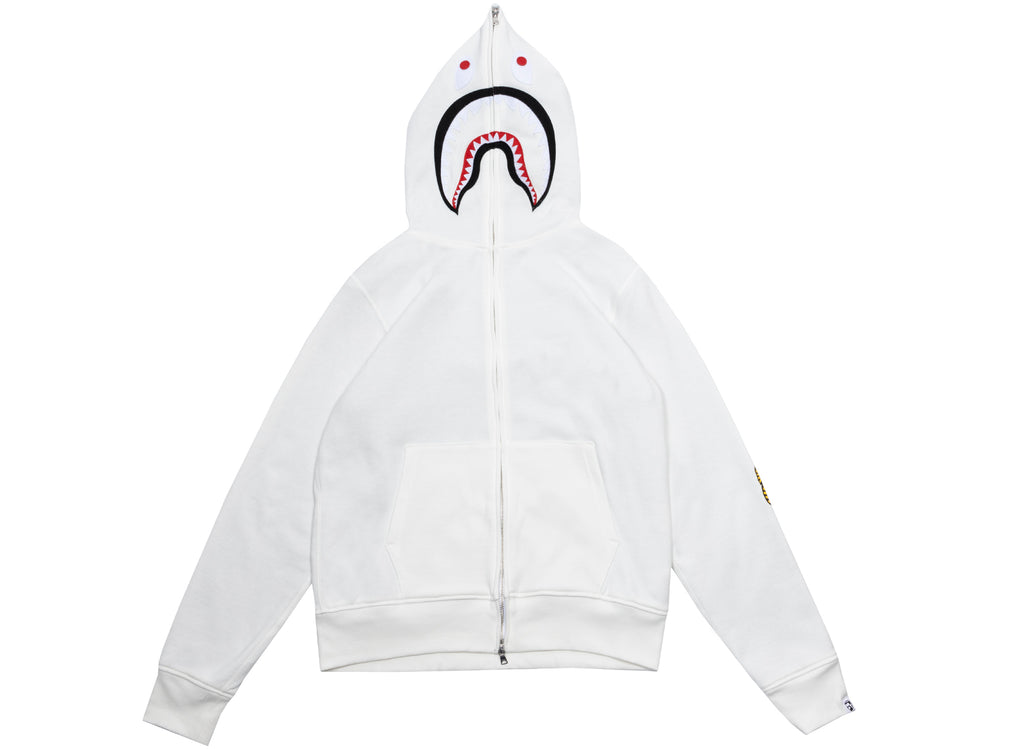 A Bathing Ape 2nd Shark Full Zip Hoodie in White
