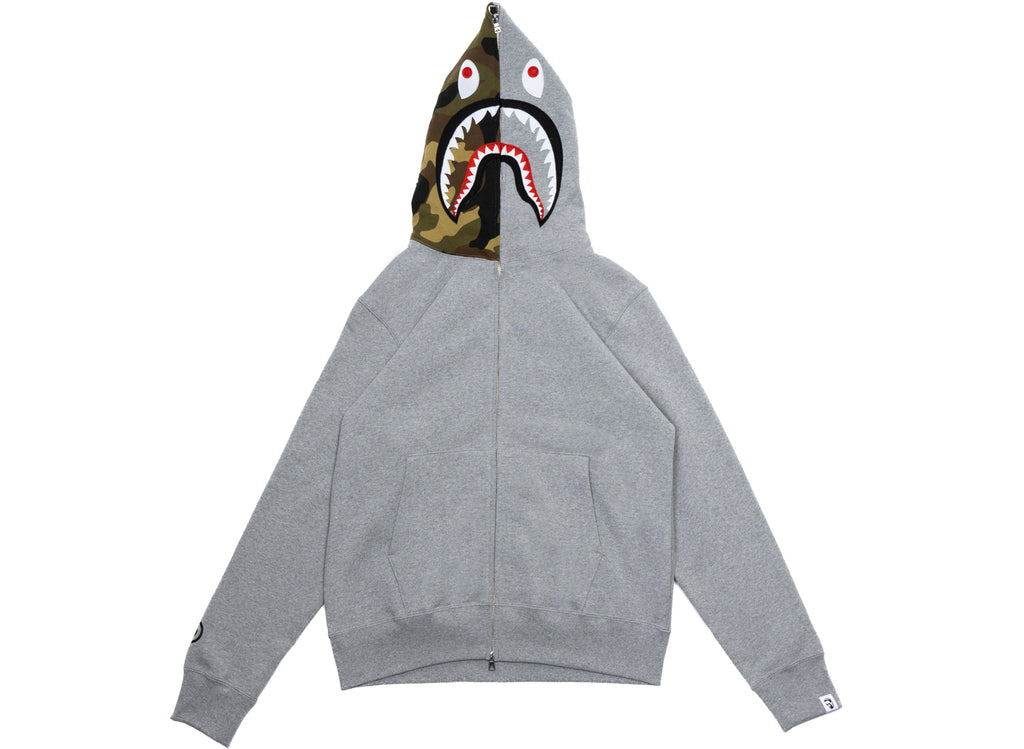 A Bathing Ape 1st Shark Full Zip Hoodie in Grey