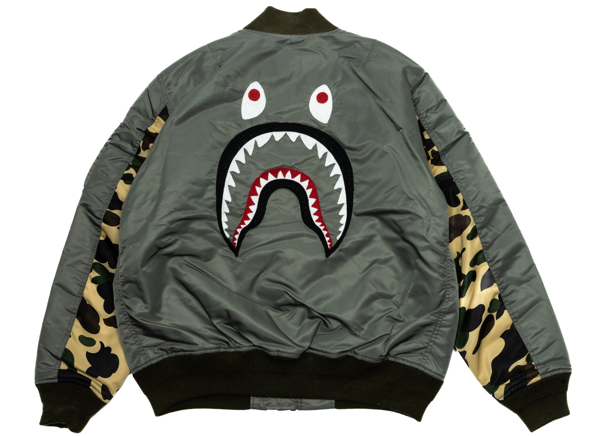 A Bathing Ape Shark MA-1 Jacket in Olive – Oneness Boutique