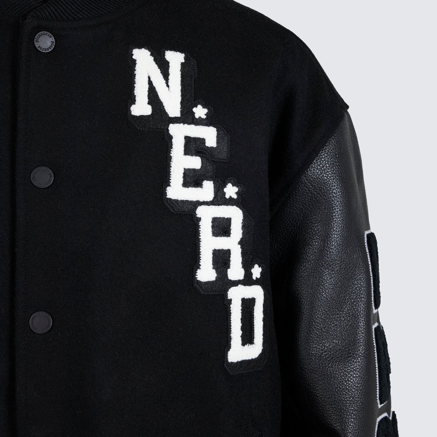 Pleasures NERD Varsity Jacket in Black