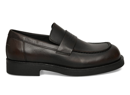 Maison Margiela MM6 City Biker Mocassin Loafers in Cappuccino and Black view 1