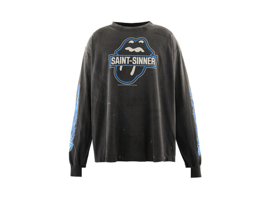Saint Michael x The Rolling Stones Fire Long Sleeve T-Shirt in Black - image 1