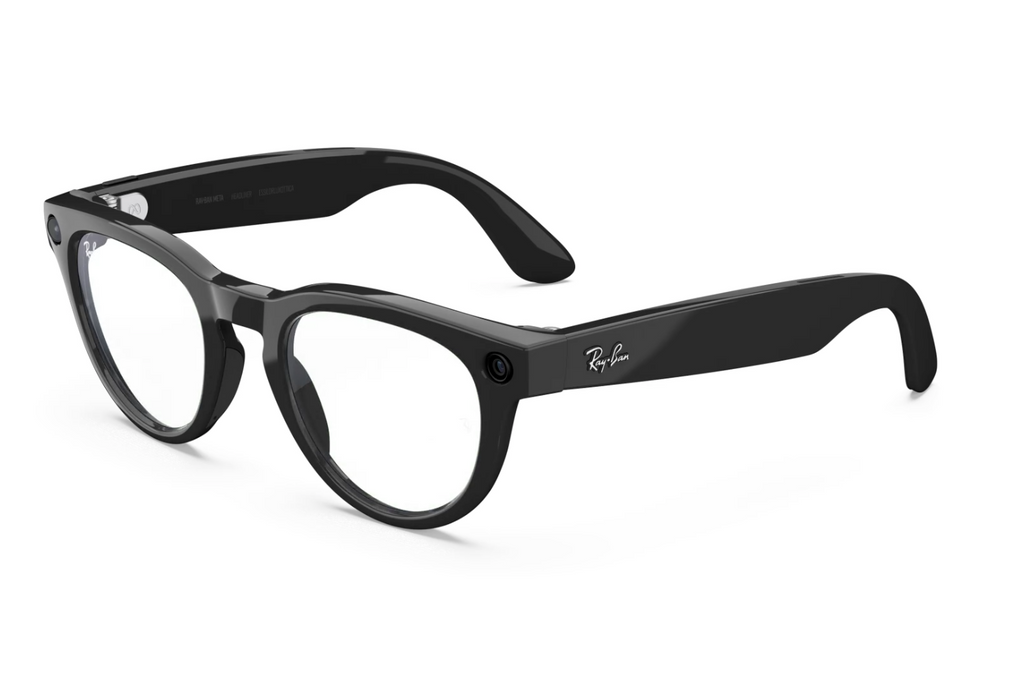 Ray-Ban Meta Headliner (Gen 2) Sunglasses in Shiny Black w/ Transitions Graph. Green Lenses