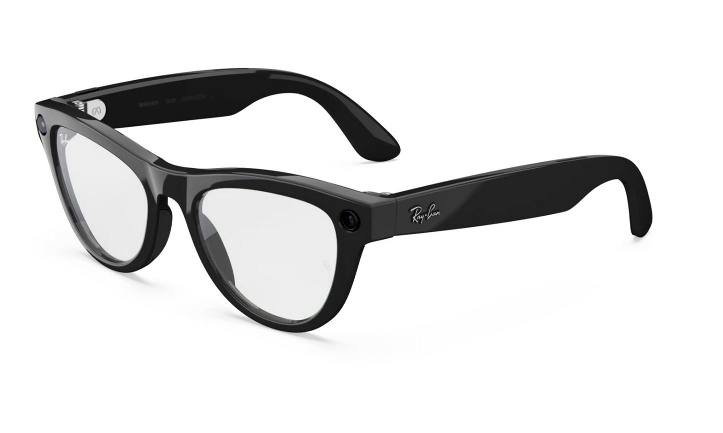 Ray-Ban Meta Skyler (Gen 2) Sunglasses in Shiny Black w/ Transitions Graph. Green Lenses