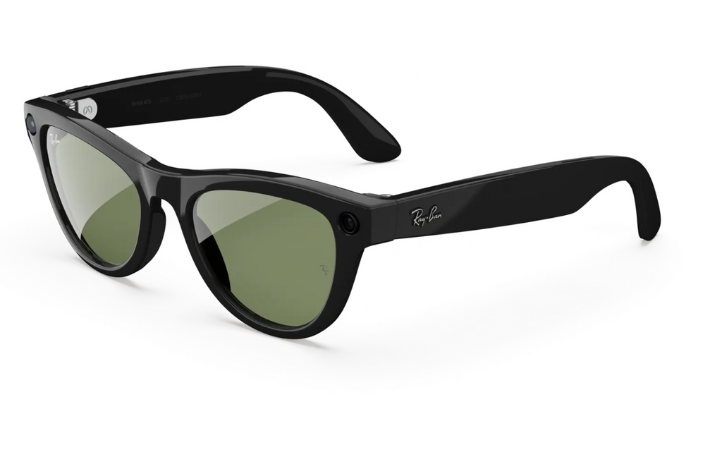 Ray-Ban Meta Skyler (Gen 2) Sunglasses in Shiny Black w/ G15 Green Lenses