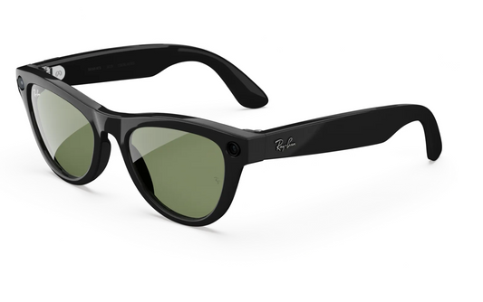 Ray-Ban Meta Skyler (Gen 2) Sunglasses in Shiny Black w/ G15 Green Lenses