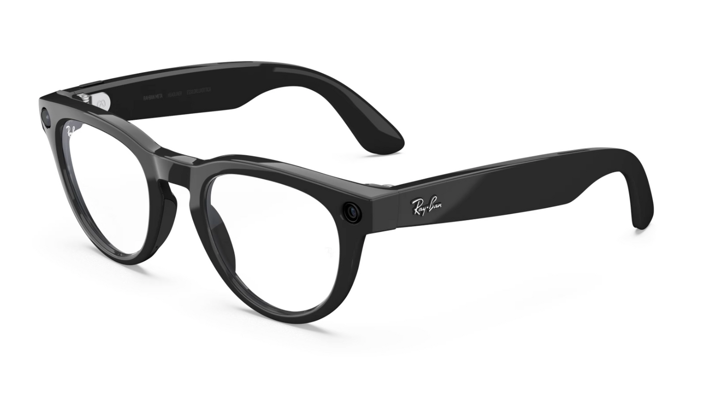 Ray-Ban Meta Headliner (Gen 2) Sunglasses in Shiny Black w/ Transitions Sapphire Lenses