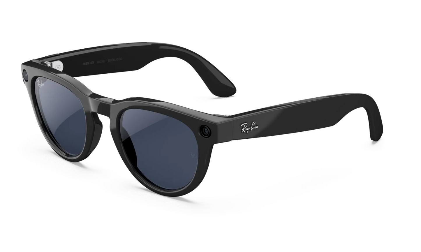 Ray-Ban Meta Headliner (Gen 2) Sunglasses in Shiny Black w/ Transitions Sapphire Lenses