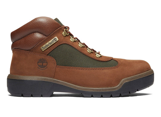 Timberland Waterproof Field Boot in Dark Brown Nubuck - lateral view