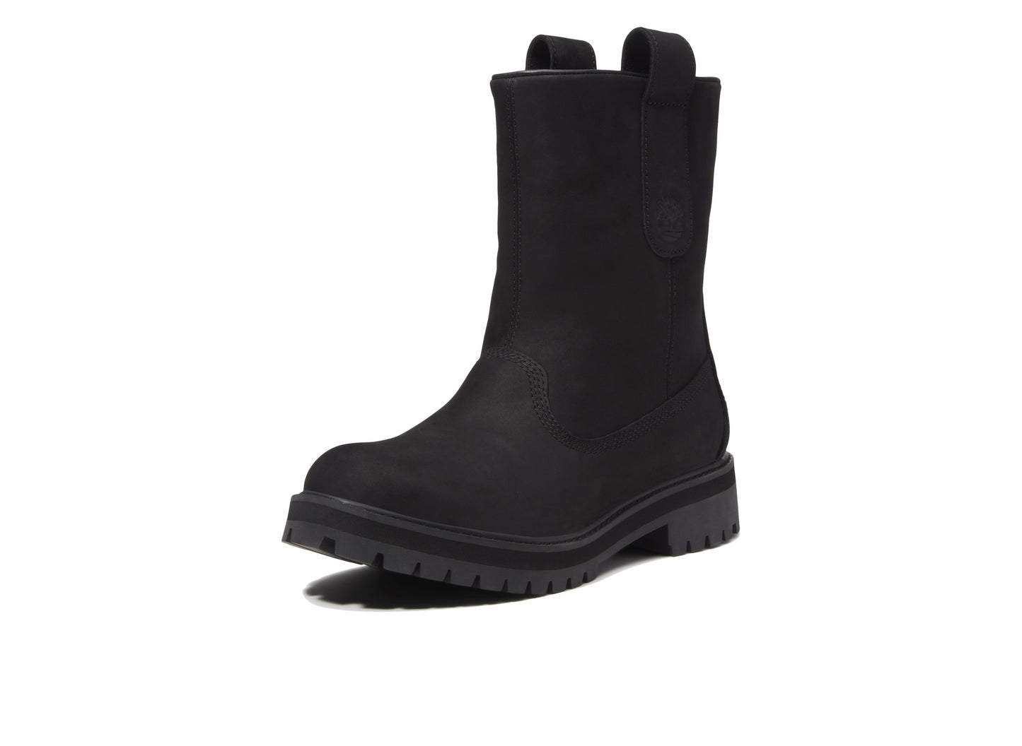 Timberland Heritage Mid Pull-On Boot in Black Nubuck - Three-quarter view