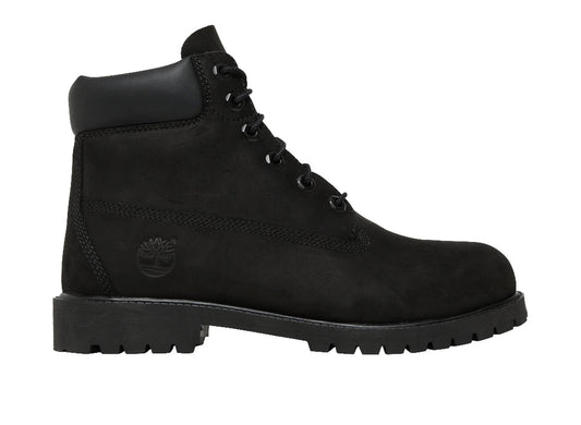 Junior Timberland Premium 6-Inch Waterproof Boot in Black - lateral view