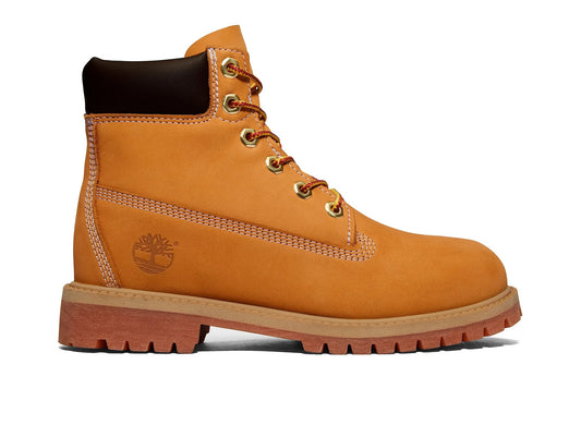 Junior Timberland Premium 6-Inch Waterproof Boot in Wheat - lateral view