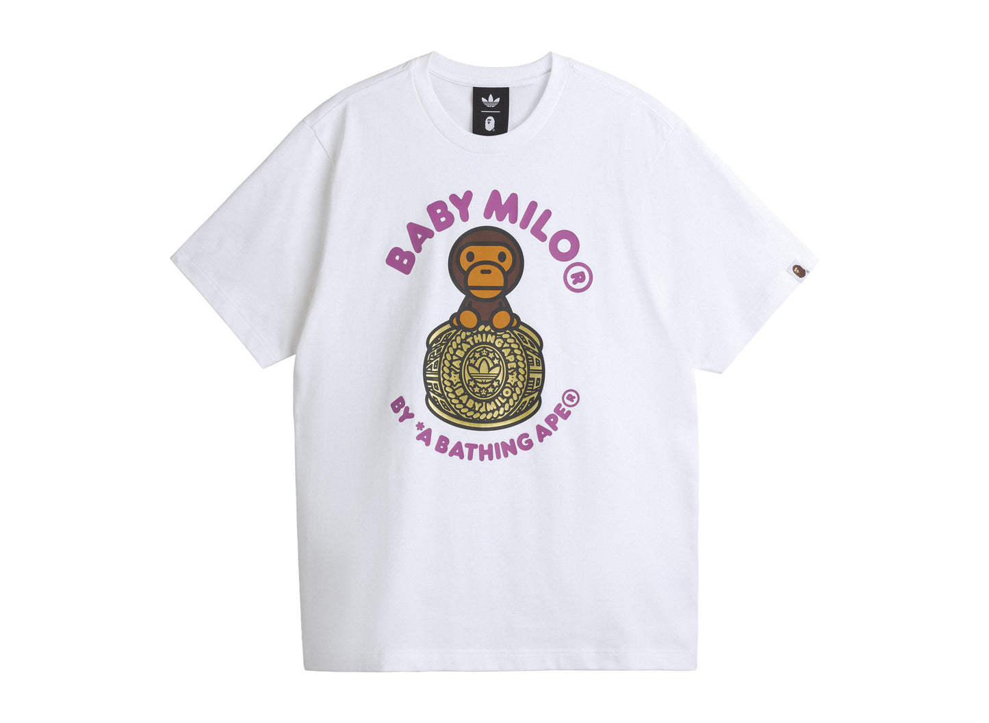 Adidas x BAPE Baby Milo Tee in White — front