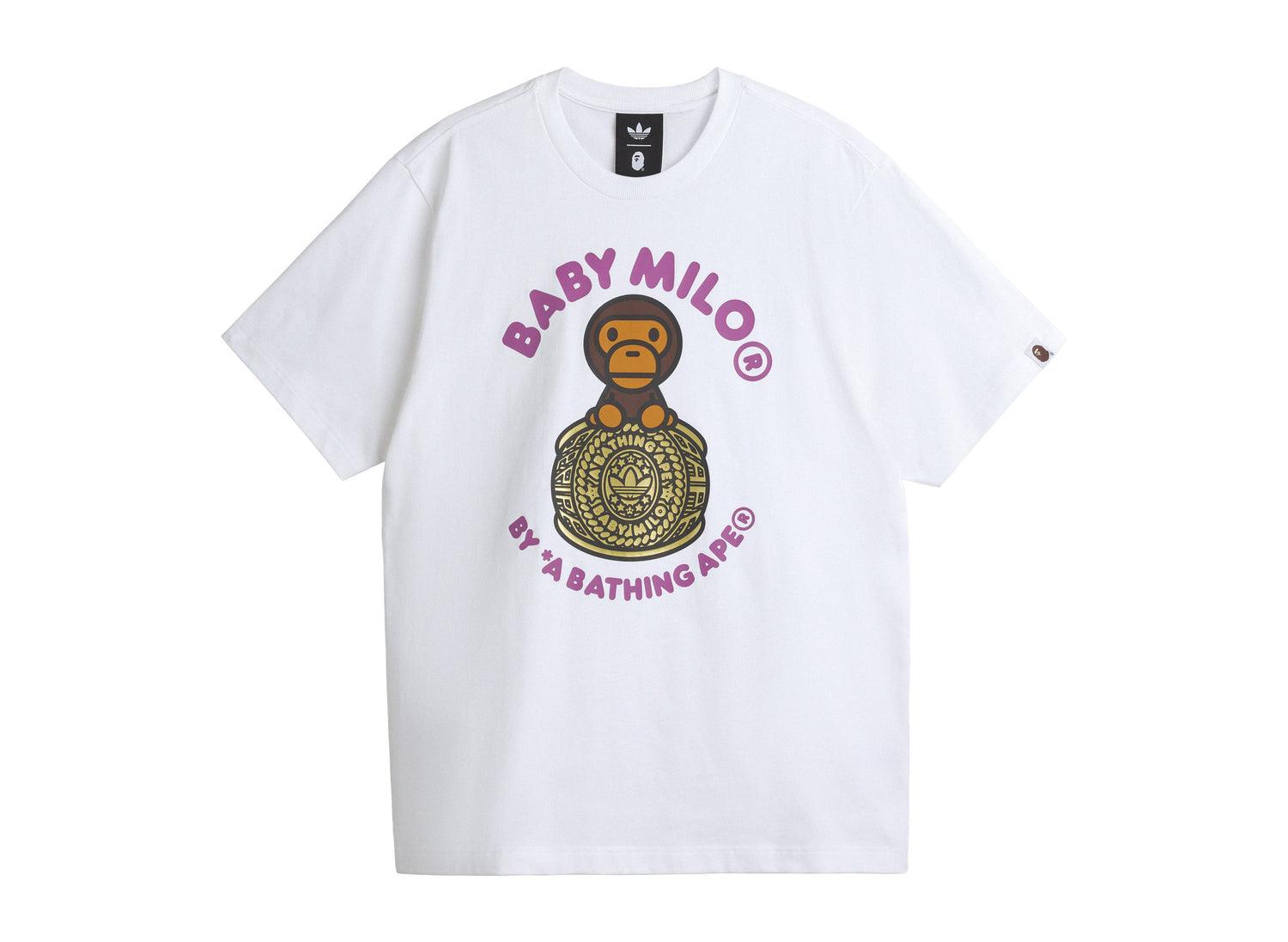 Adidas x BAPE Baby Milo Tee in White — front
