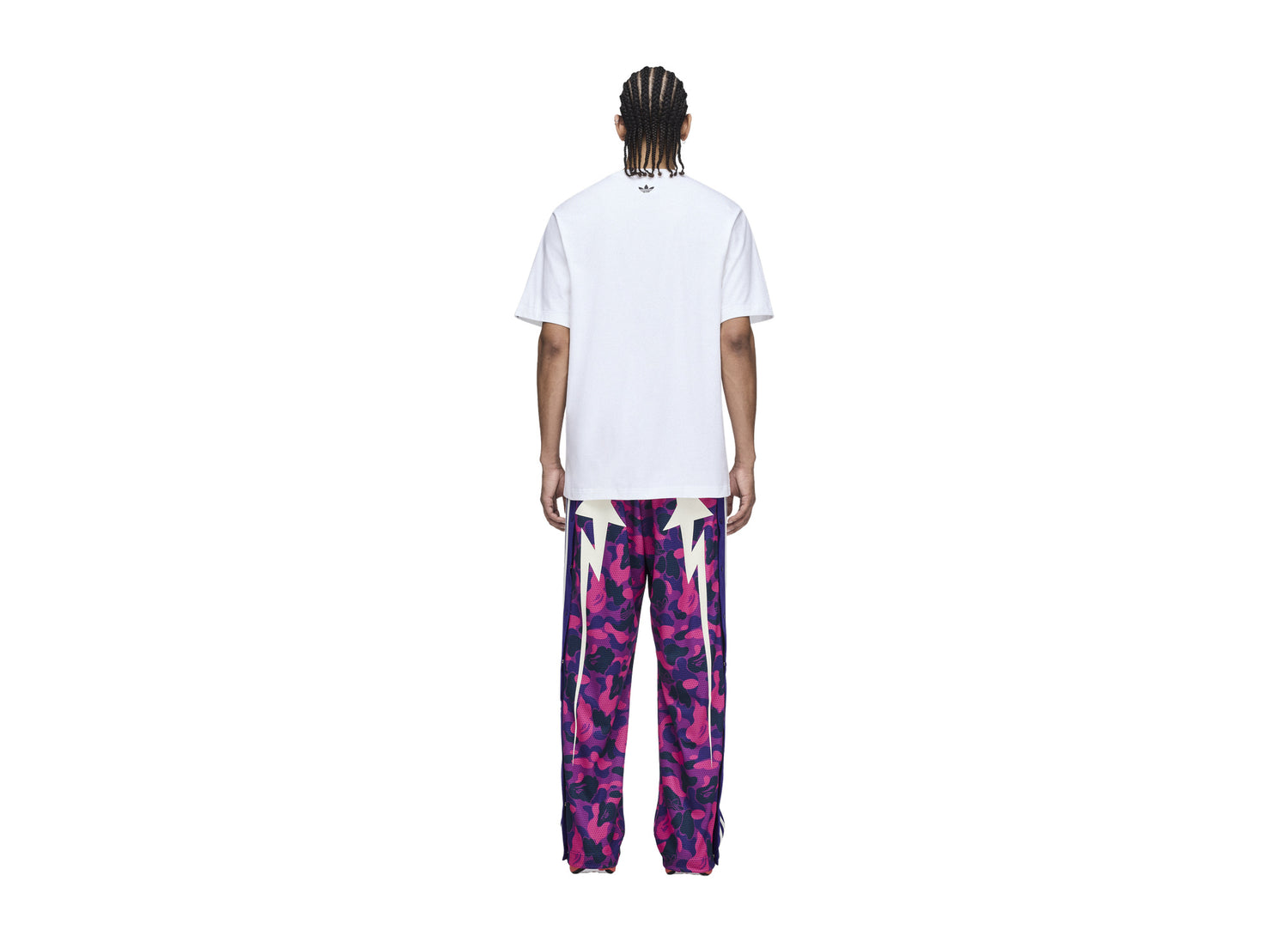 Adidas x BAPE Baby Milo Tee in White — on model back