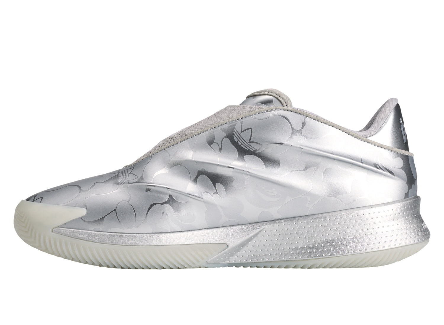 Adidas x BAPE Crazy Energy+ in Silver Metallic — medial view