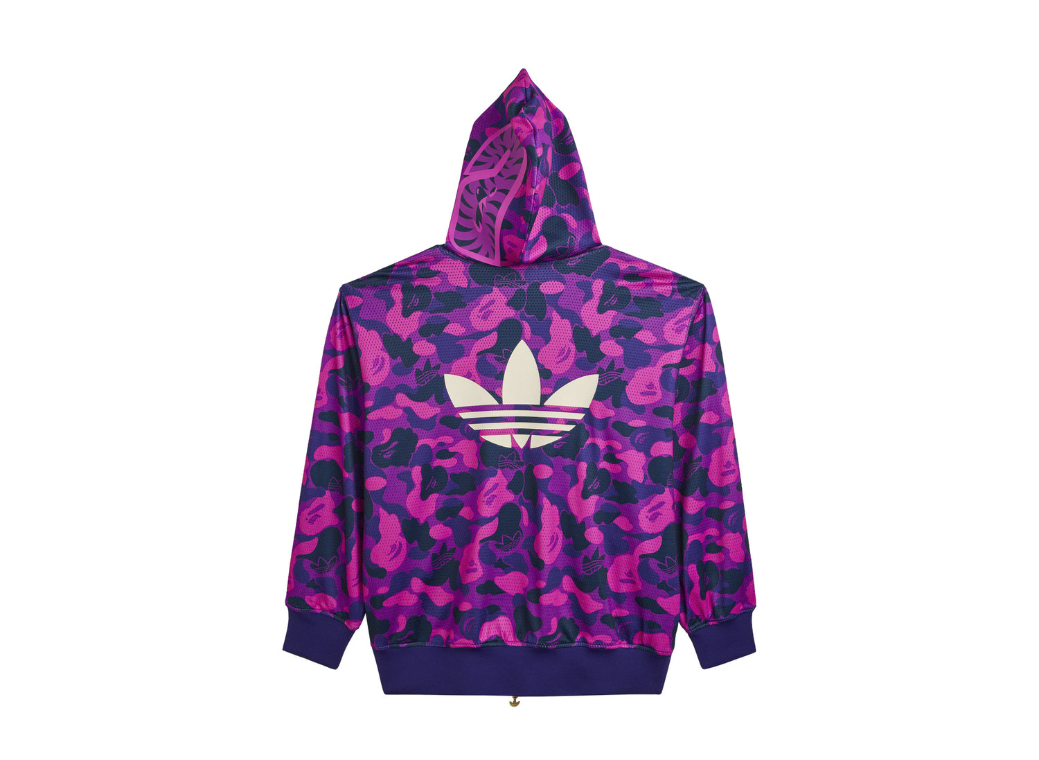Adidas x BAPE Reversible Shark Hoodie in Collegiate Purple — back
