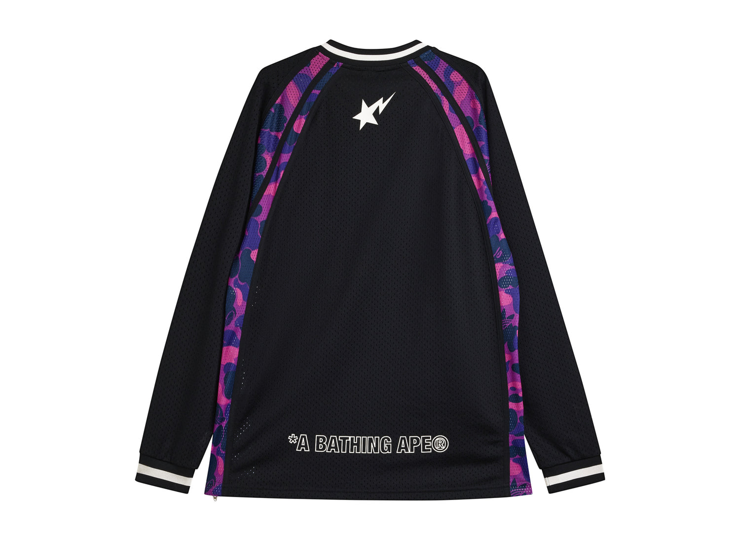 Adidas bape warm up top black — back