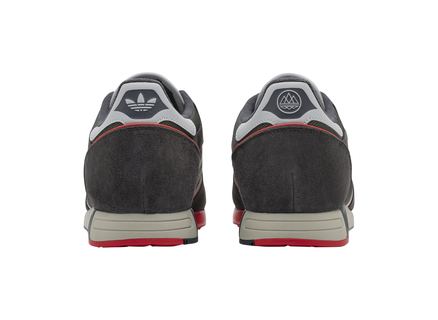 Adidas Boston II Outdoor SPZL in Utility Black / Wonder White — heel view