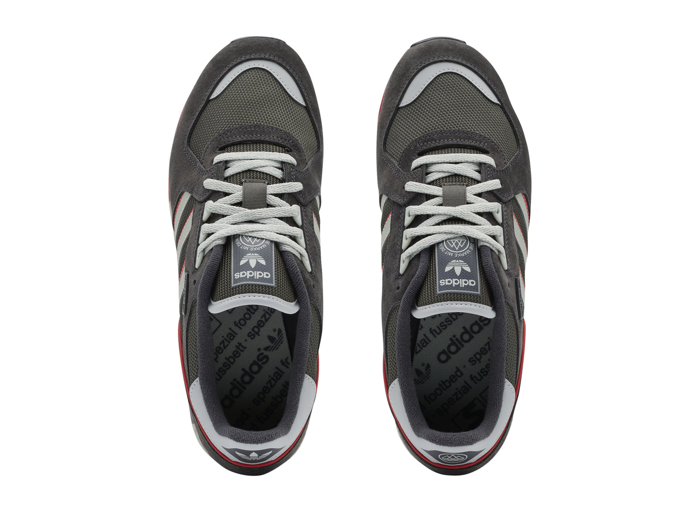 Adidas Boston II Outdoor SPZL in Utility Black / Wonder White — top view