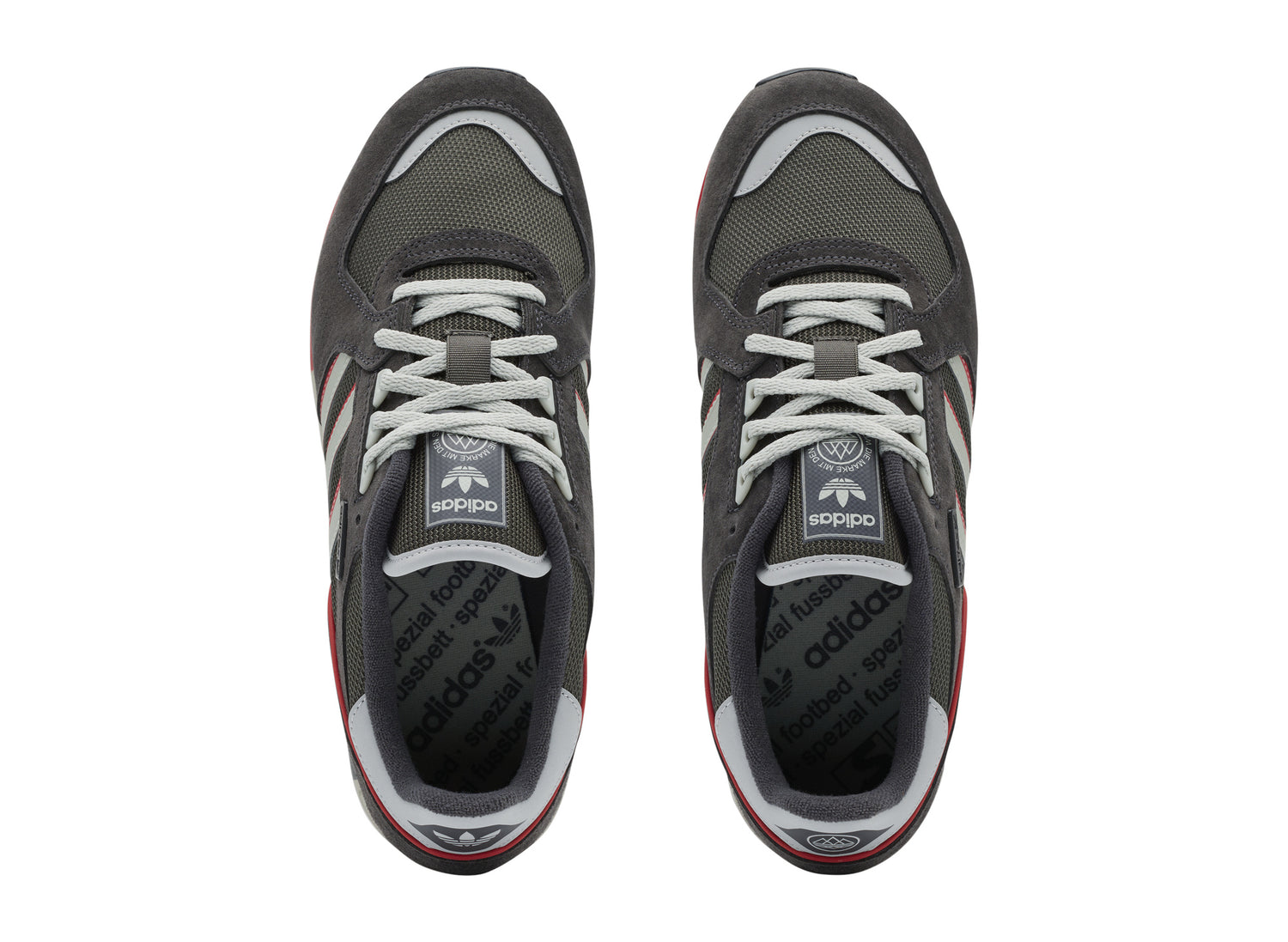 Adidas Boston II Outdoor SPZL in Utility Black / Wonder White — top view