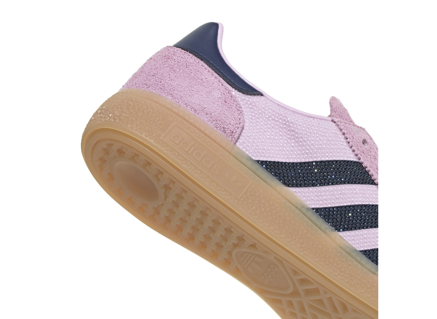 Women's Adidas Handball Spezial Rhinestone in Orchid Fusion / Dark Blue / Gold Metallic, detail 1