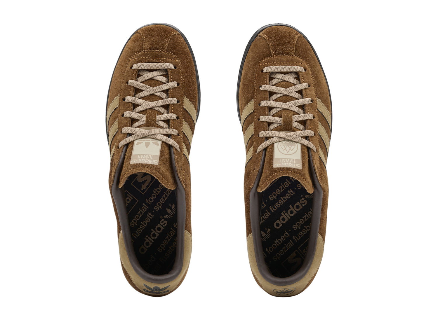 Adidas Hawaii SPZL in Shadow Brown / Shadow Brown / Gum 5 — top view