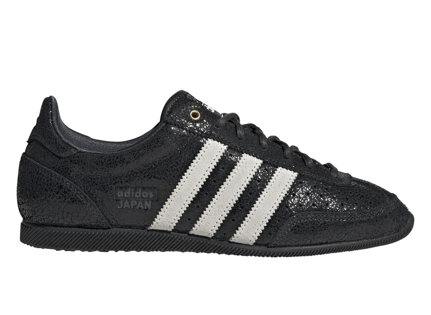 Women's Adidas Japan in Core Black / Cloud White / Night Grey, right facing side