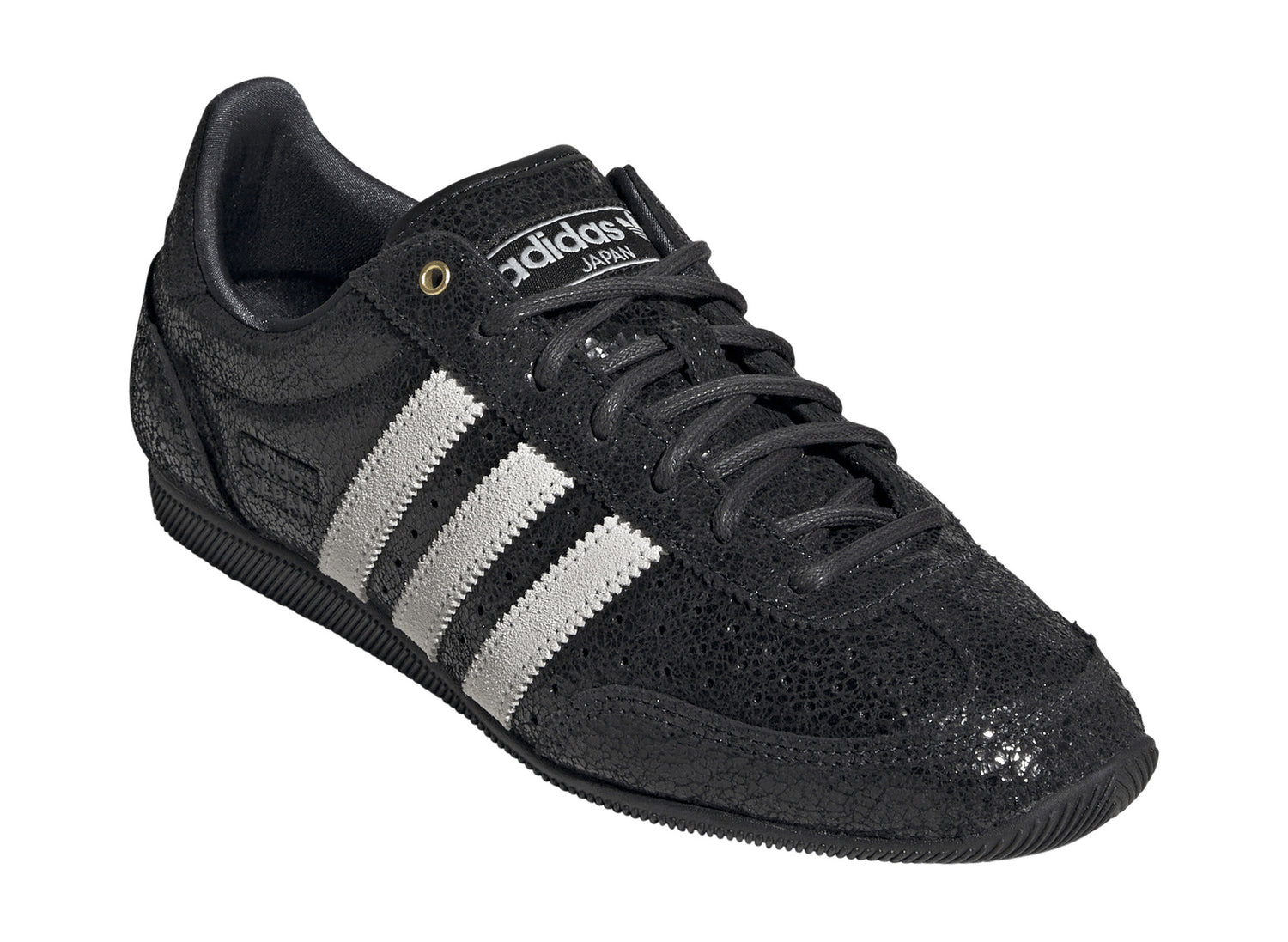 Women's Adidas Japan in Core Black / Cloud White / Night Grey, front lateral top
