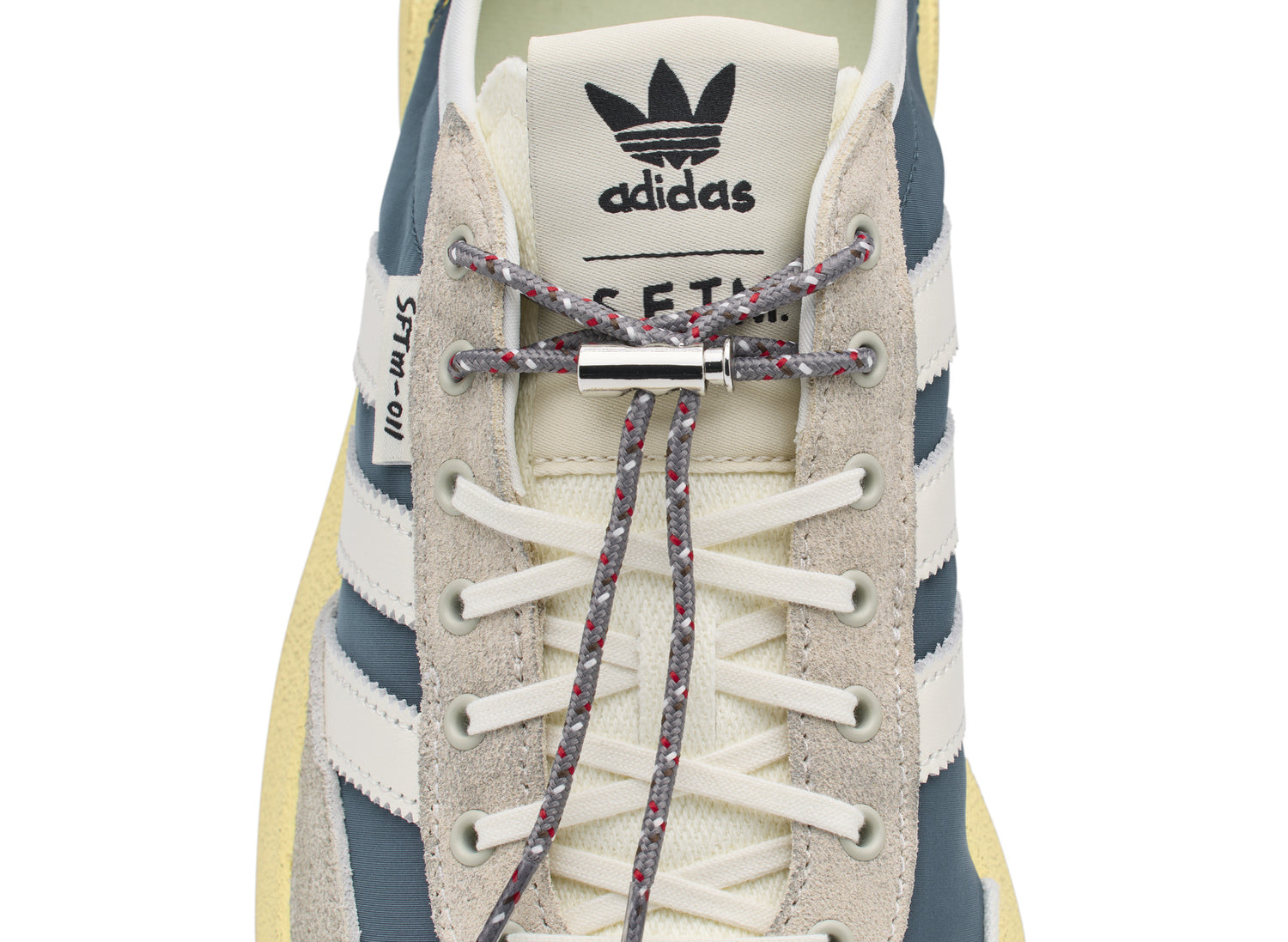 Adidas x Song for the Mute SL 72 Pro in Wild Teal / Cloud White / Easy Yellow — detail 2