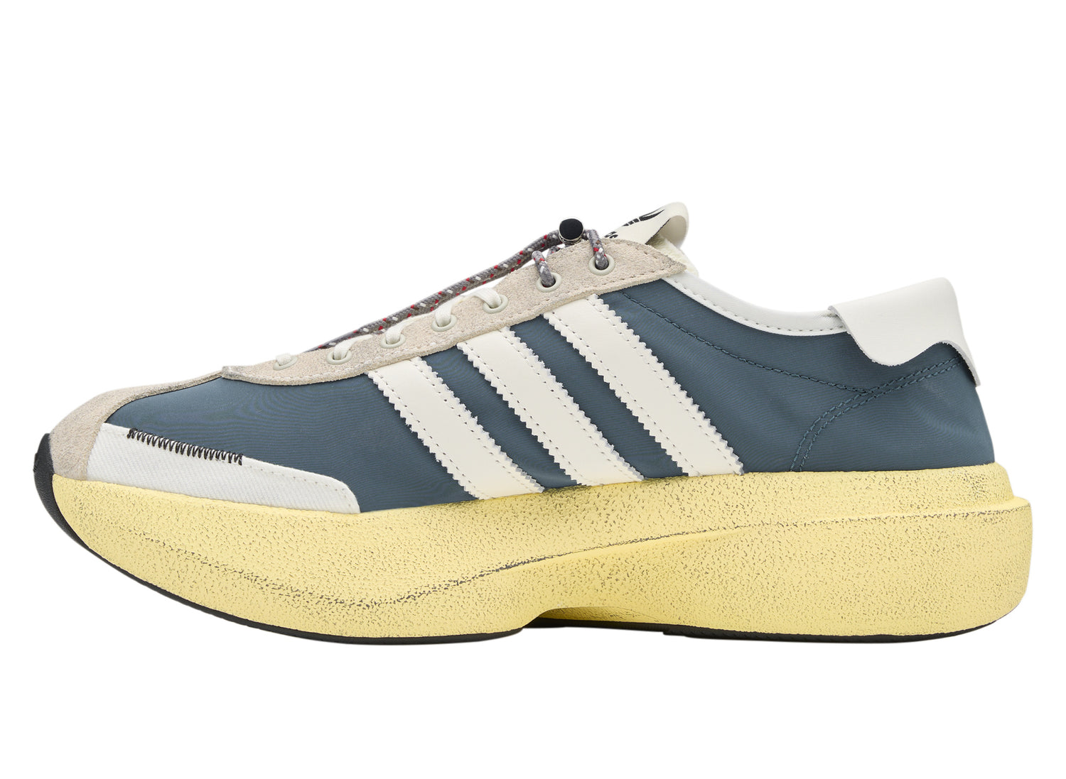 Adidas x Song for the Mute SL 72 Pro in Wild Teal / Cloud White / Easy Yellow — medial side