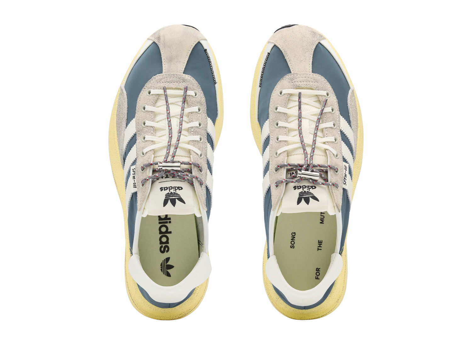 Adidas x Song for the Mute SL 72 Pro in Wild Teal / Cloud White / Easy Yellow — top