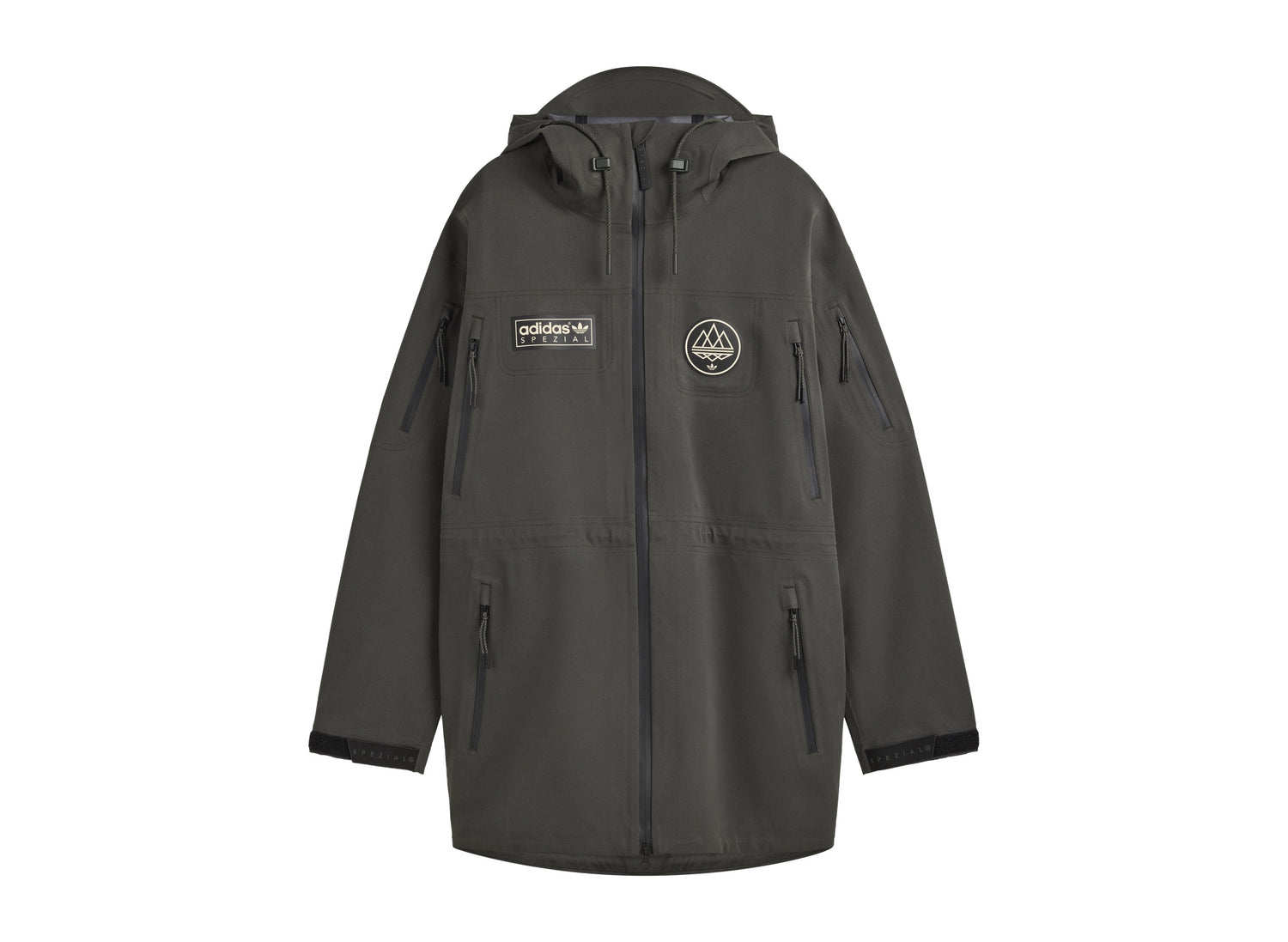 Adidas Springvale SPZL Parka in Legend Earth — front view